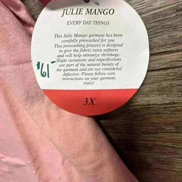 Julie Mango Pink Women's Top Size 3x - Picture 4 of 6